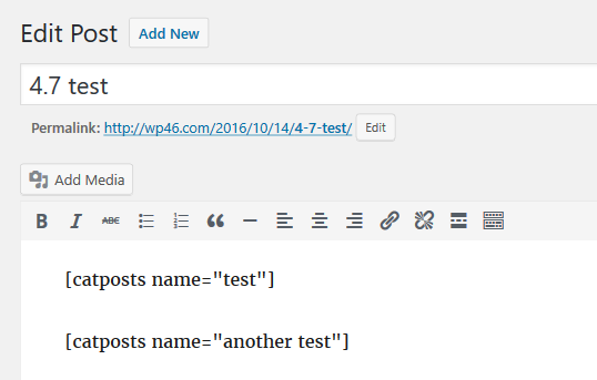 Edit Post ‹ test 4.6 — WordPress(1)