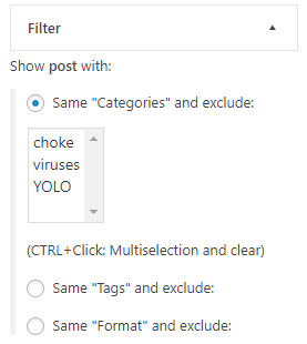 Option to exclude categories